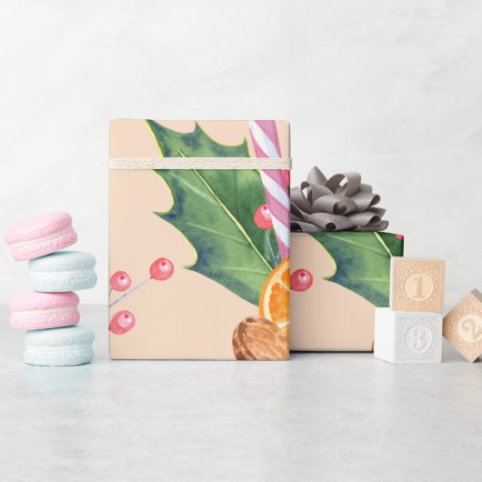 Christmas Bouquet Burnt Orange Candy Barry Geschenkpapier (Babyparty)