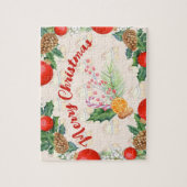 Christmas Bouquet Burnt Orange Candy Barry Wreath Puzzle (Vertikal)