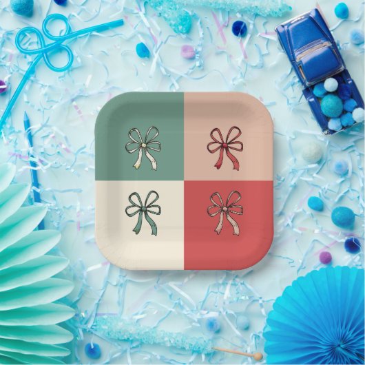 christmas bow conquette pappteller (Party)