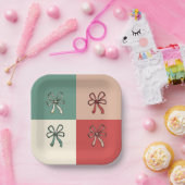 christmas bow conquette pappteller (Party)