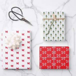 Christmas Bow Coquette Geschenkpapier Set