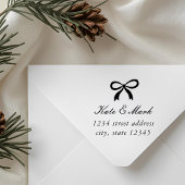 Christmas Bow Couple's Wedding Return Address Gummistempel