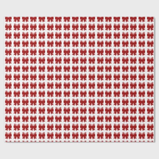 Christmas Bow Kariert Pattern Rot Frohe Weihnachte Geschenkpapier (Flach)