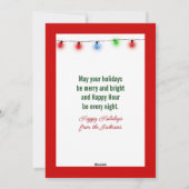 Christmas Bow On Martini Cocktail Feiertagskarte (Rückseite)