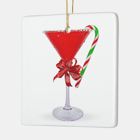 Christmas Bow On  Martini Cocktail Keramikornament (Links)