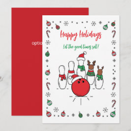 Christmas Bowling Holiday Greeting Cards Feiertagskarte