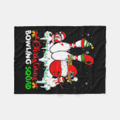 Christmas Bowling Squad Dabbing Santa Elf Bowling Fleecedecke (Vorderseite (Horizontal))