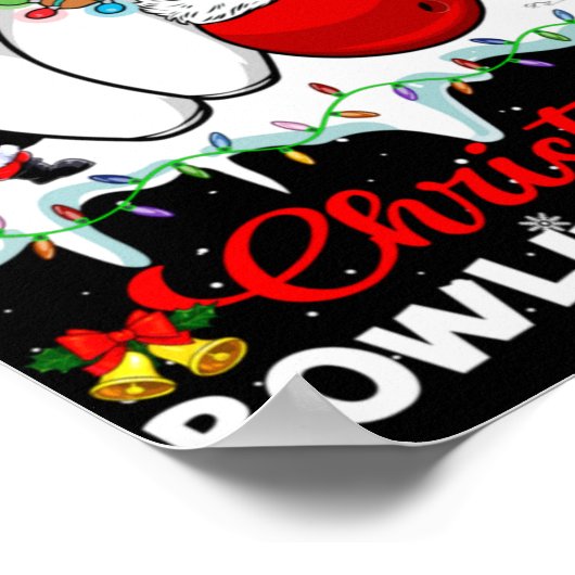 Christmas Bowling Squad Dabbing Santa Elf Bowling Poster (Ecke)