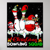 Christmas Bowling Squad Dabbing Santa Elf Bowling Poster (Vorne)