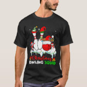 Christmas Bowling Squad Dabbing Santa Elf Bowling T-Shirt (Vorderseite)