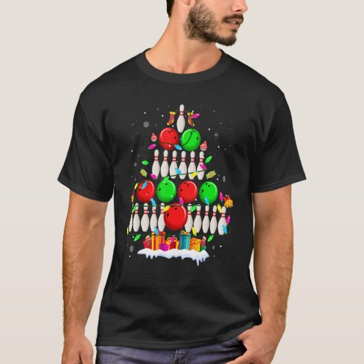Christmas Bowling Tree For Bowling Men Women T-Shirt (Vorderseite)