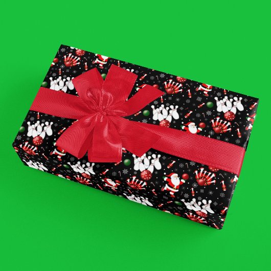 Christmas Bowling with Santa Claus Geschenkpapier