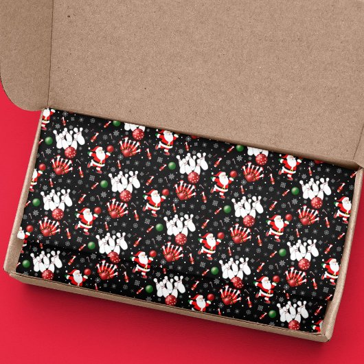 Christmas Bowling with Santa Claus Seidenpapier