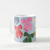 Christmas Bows Coquette Blue Kaffeetasse (Vorderseite Links)