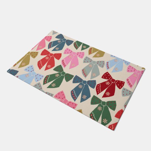 Christmas Bows Coquette Fußmatte (Schrägansicht)