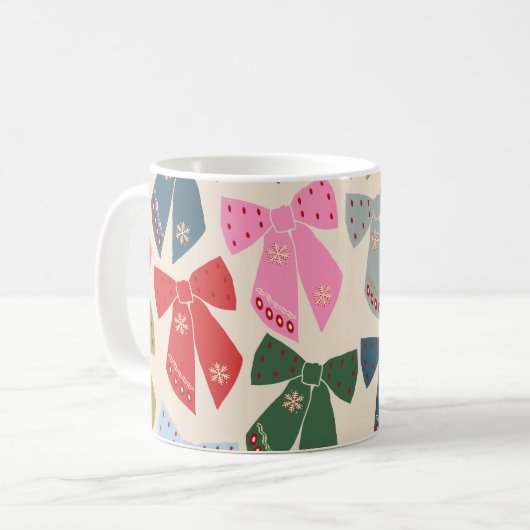 Christmas Bows Coquette Kaffeetasse (Vorderseite Links)