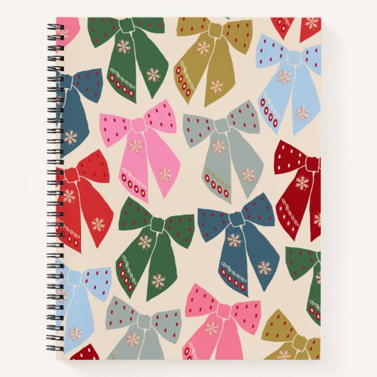 Christmas Bows Coquette Notizblock (Vorderseite)