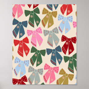 Christmas Bows Coquette Poster