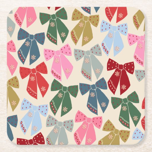Christmas Bows Coquette Rechteckiger Pappuntersetzer (Vorderseite)
