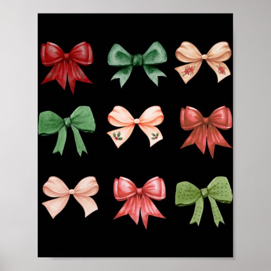 Christmas Bows Coquette Red Green Toddler T Shirt Poster (Vorne)