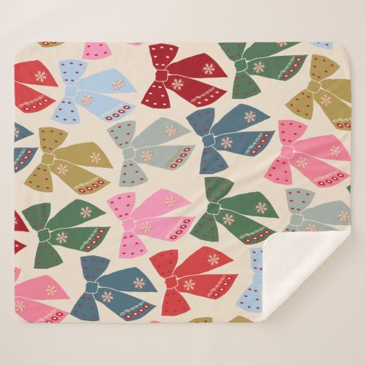 Christmas Bows Coquette Sherpadecke (Vorderseite (Horizontal))
