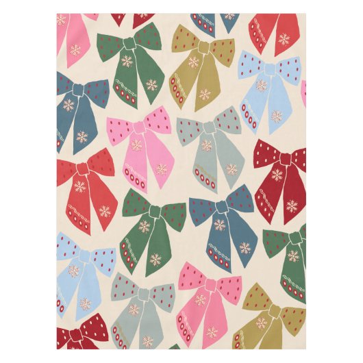 Christmas Bows Coquette Tischdecke (Vorderseite)