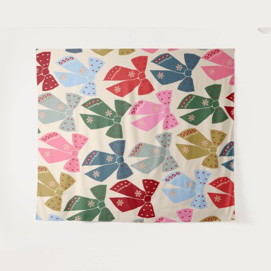 Christmas Bows Coquette Wandteppich (Vorderseite (Horizontal))