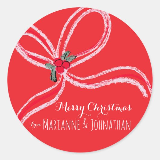 Christmas Bows Corporate Office Event Runder Aufkleber (Vorderseite)