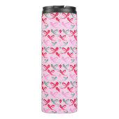 Christmas bows green pink whimiscal hand drawn thermosbecher (Rückseite)