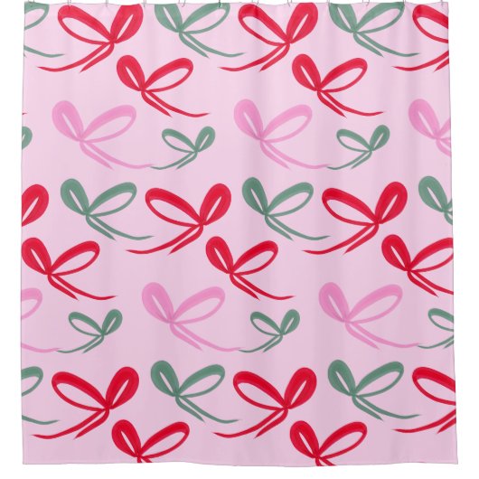 Christmas Bows Reversible Color Duschvorhang (Vorderseite)