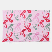 Christmas Bows Reversible Color Geschirrtuch (Horizontal)