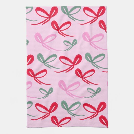 Christmas Bows Reversible Color Geschirrtuch (Vertikal)