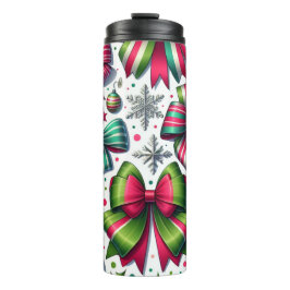 Christmas Bows Tumbler – Festive Gift for Women Thermosbecher