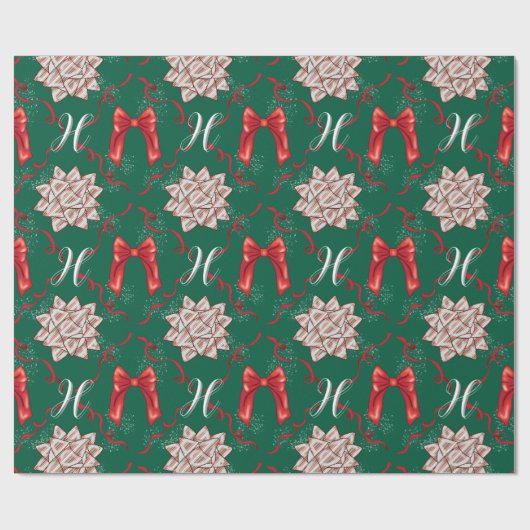 Christmas Bows Wrapping Paper Geschenkpapier (Flach)