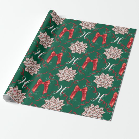 Christmas Bows Wrapping Paper Geschenkpapier (Ungerollt)