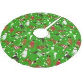 Christmas Boxer Brushed Polyester Tree Skirt Weihnachtsbaumdecke (Schrägansicht)