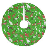 Christmas Boxer Brushed Polyester Tree Skirt Weihnachtsbaumdecke (Vorderseite)
