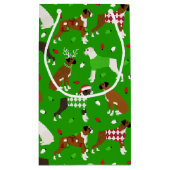 Christmas Boxer Dog Kleine Geschenktasche Geschenktüte (Rückseite)
