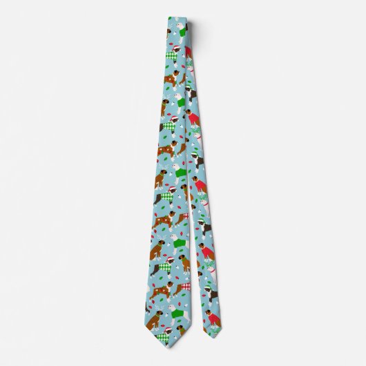 Christmas Boxer Dog Neck Tie Krawatte (Vorderseite)