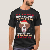 Christmas Boxer Dog Santa Hat Ugly Xmas Merry Boxm T-Shirt (Vorderseite)