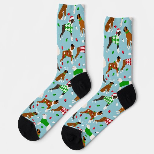 Christmas Boxer Dog Socken (Linkes Detail)