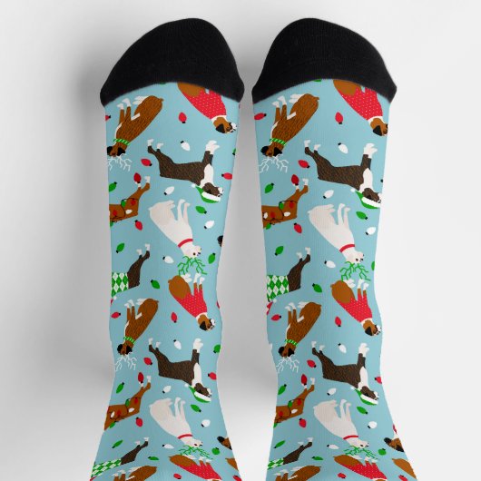 Christmas Boxer Dog Socken (Oben)