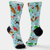 Christmas Boxer Dog Socken (Gewinkelt)