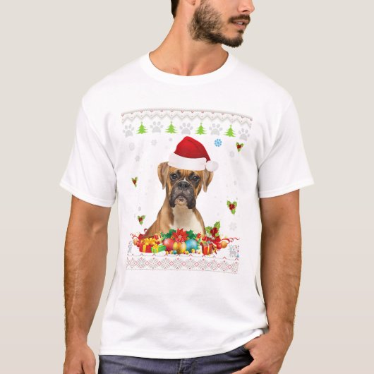 Christmas Boxer Dog Ugly Shirt (Vorderseite)