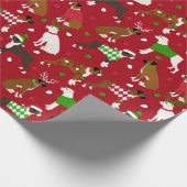 Christmas Boxer Dog Wrapping Paper Geschenkpapier (Ecke)