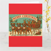 "Christmas Boxer Dogs" Folded Greeting Card Karte (Gelbe Blume)