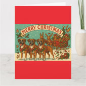 "Christmas Boxer Dogs" Folded Greeting Card Karte (Vorderseite)