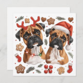 Christmas Boxer Hunde Feiertagskarte (Vorne/Hinten)