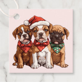 Christmas Boxer Hunde Geschenkanhänger