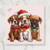 Christmas Boxer Hunde Geschenkanhänger (Vorderseite)